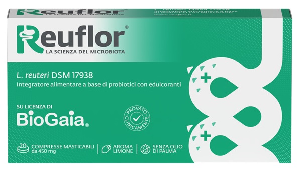 REUFLOR 20 COMPRESSE MASTICABILI AROMA LIMONE - Antica Farmacia Celesia