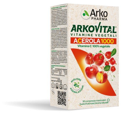 ARKOVITAL ACEROLA 1000 30 COMPRESSE MASTICABILI - Antica Farmacia Celesia