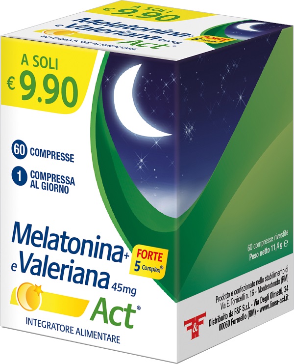 MELATONINA+FORTE 5 COMPLEX E VALERIANA ACT 60 COMPRESSE - Antica Farmacia Celesia