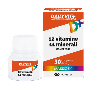 MASSIGEN DAILYVIT 12 VITAMINE 11 MINERALI 30 COMPRESSE RIVESTITE - Antica Farmacia Celesia