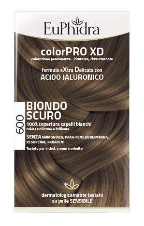 EUPHIDRA COLORPRO XD 600 BIONDO SCURO GEL COLORANTE CAPELLI IN FLACONE + ATTIVANTE + BALSAMO + GUANTI - Antica Farmacia Celesia