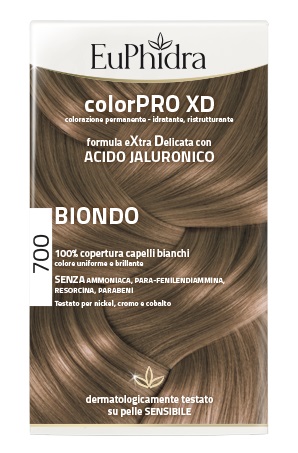 EUPHIDRA COLORPRO XD 700 BIONDO GEL COLORANTE CAPELLI IN FLACONE + ATTIVANTE + BALSAMO + GUANTI - Antica Farmacia Celesia