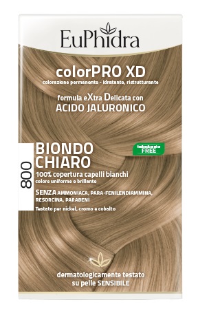EUPHIDRA COLORPRO XD 800 BIONDO CHIARO GEL COLORANTE CAPELLI IN FLACONE + ATTIVANTE + BALSAMO + GUANTI - Antica Farmacia Celesia