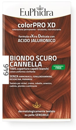 EUPHIDRA COLORPRO GEL COLORANTE CAPELLI XD 646 CANNELLA 50 ML IN FLACONE + ATTIVANTE + BALSAMO + GUANTI - Antica Farmacia Celesia