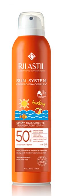 RILASTIL SUN SYSTEM BABY TRANSPARENT SPRAY SPF50+ 200 ML - Antica Farmacia Celesia