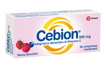 CEBION MASTICABILE SENZA ZUCCHERO VITAMINA C 500 MG 20 COMPRESSE - Antica Farmacia Celesia