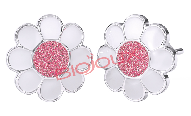 ORECCHINO STERILE BJT713 STS ROSE FLOWER - Antica Farmacia Celesia