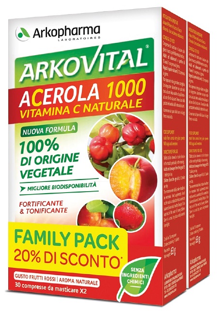 ARKOVITAL ACEROLA 1000 PACK FAMILY 60 COMPRESSE - Antica Farmacia Celesia