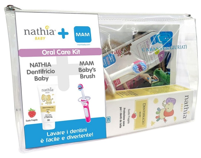 ORAL CARE KIT NEUTRO 1 DENTIFRICIO BABY NATHIA 50 ML + 1 MAM BABY'S BRUSH - Antica Farmacia Celesia