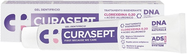 CURASEPT GEL DENTIFRICIO ADS DNA TRATTAMENTO RIGENERANTE 75 ML - Antica Farmacia Celesia