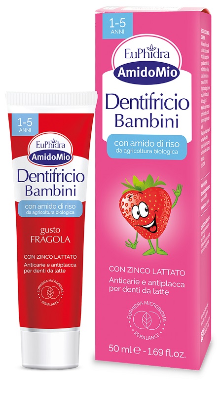 EUPHIDRA AMIDOMIO DENTIFRICIO FRAGOLA 1-5 ANNI 50 ML - Antica Farmacia Celesia
